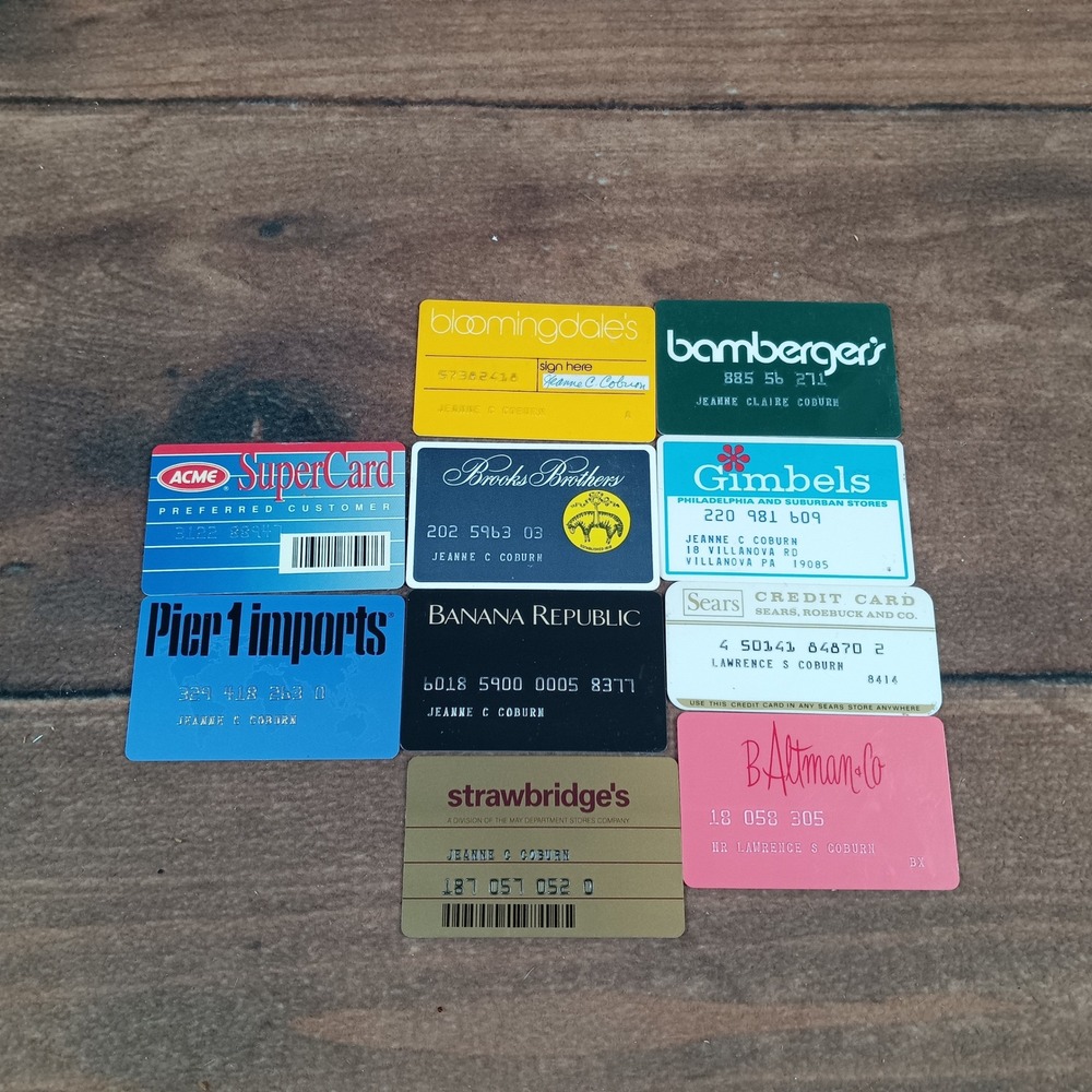 10 Vintage Department Store Credit Cards Bloomingdales Gimbels Sears Ephemera